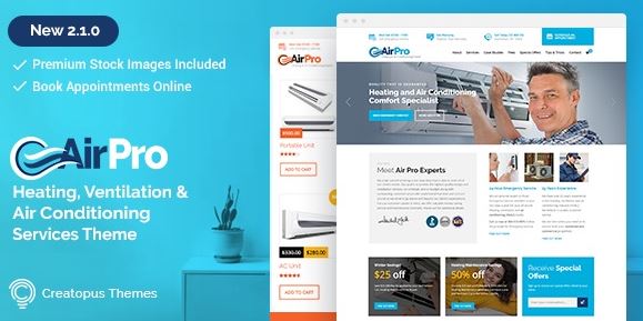 AirPro v2.6.6 - Heating and Air conditioning WordPress Theme for Maintenance Services