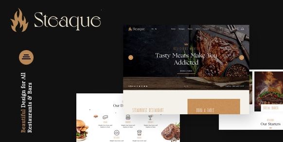 Steaque | Restaurant and Cocktail Bar WordPress Theme
