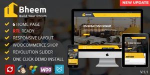 Bheem : Construction Industry Agency WordPress Theme with RTL Ready