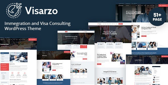 Visarzo Nulled Immigration and Visa Consulting WordPress Theme Free Download