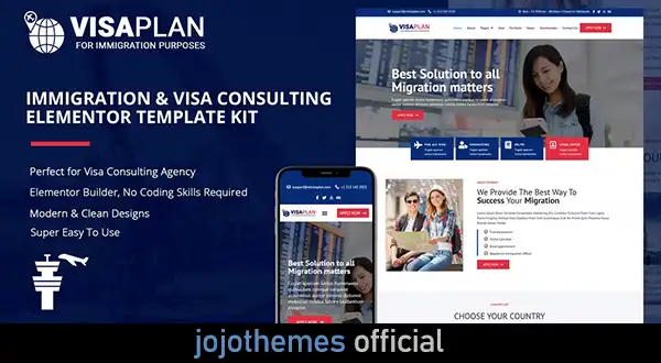 VisaPlan - Immigration & Visa Consulting Elementor Template Kit