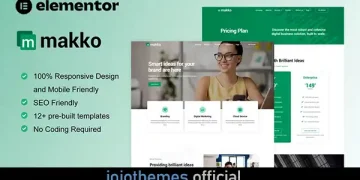 Makko - Digital Agency Elementor Pro Full Site Template Kit