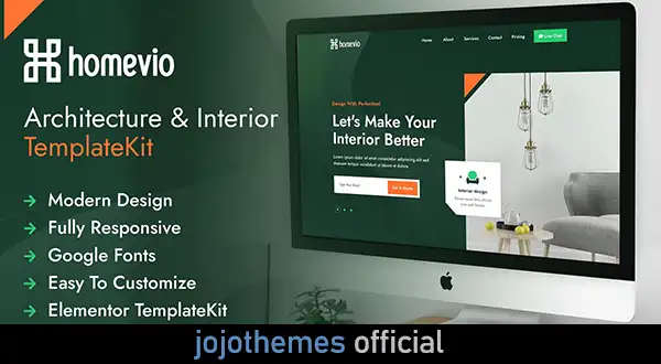 Homevio - Architecture Interior Elementor Template Kit