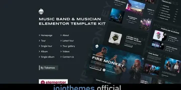 Fire Monkey - Music Band & Musician Elementor Template Kit