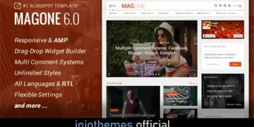 MagOne - Responsive News & Magazines Blogger Template
