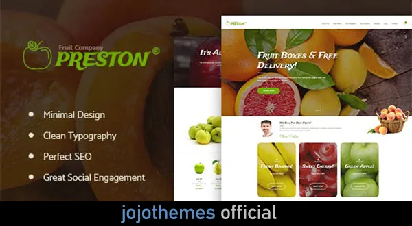Preston - Fruit Company & Organic Farming WordPress Theme
