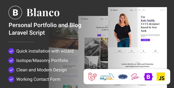 Blanco | Personal Portfolio and Blog Laravel Script