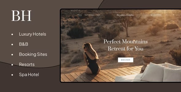 Brooklyn Heights Nulled Booking WordPress Theme Free Download
