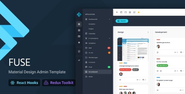 Fuse Nulled React Admin Template Redux Toolkit Material Design React Hooks Free Download
