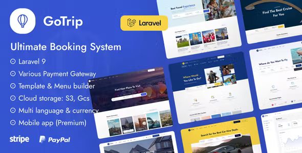 GoTrip – Theme for Mytravel Laravel Booking System Nulled