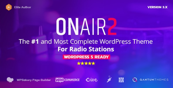 Onair2: Radio Station WordPress Theme With Non-Stop Music Player Nulled