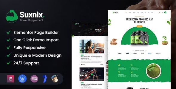 Suxnix – Health Supplement WordPress Theme Nulled
