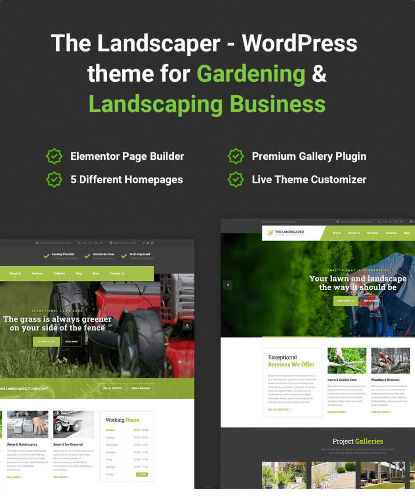 The Landscaper Lawn & Landscaping WP Theme