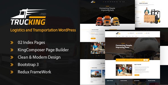 Trucking - Logistics and Transportation WordPress Theme