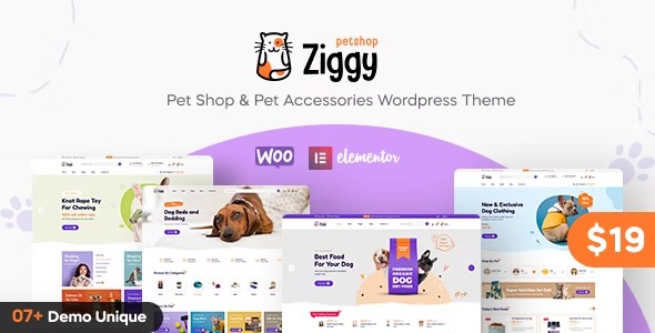 Ziggy - Pet Shop WordPress Theme Nulled