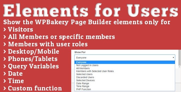 Elements for Users - Addon for WPBakery Page Builder | Add-ons