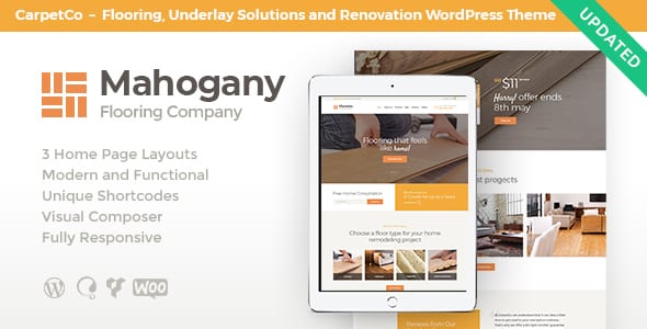 Mahogany Carpenting Woodwork & Flooring Company WordPress Theme
