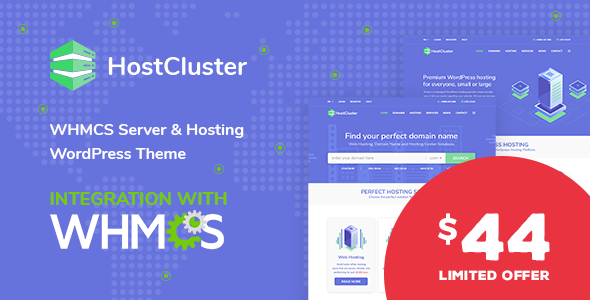 HostCluster - WHMCS Hosting WordPress Theme
