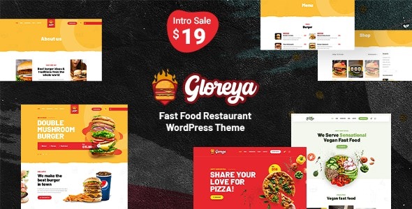 Gloreya - Food Ordering & Delivery Restaurant WordPress Theme