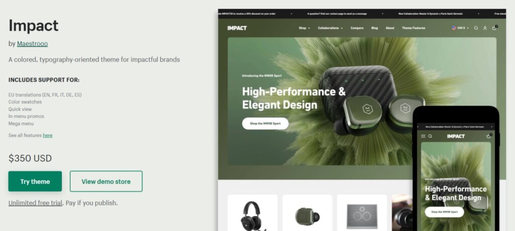 Impact Shopify Theme Nulled Free Download