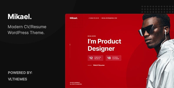 Mikael - Modern & Creative CV/Resume WordPress Theme